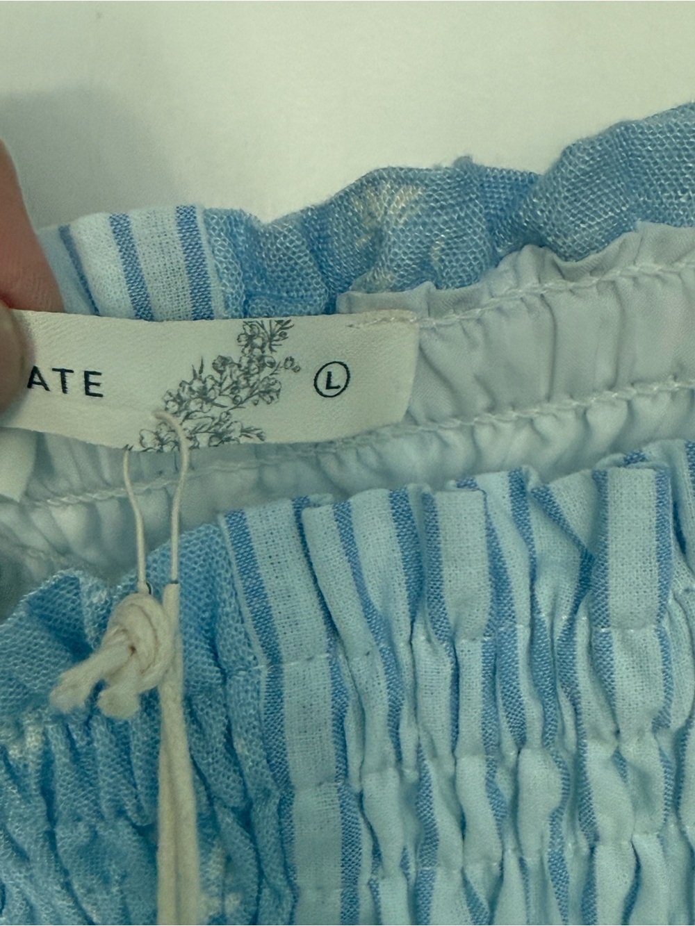 Altar'd State Blue and White Striped & Eyelet Midi Dress - Picture 5 of 5
